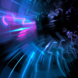 Abstract digital illustration representing AI-powered scientific research and data analysis